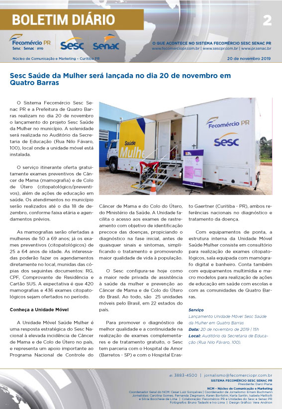 Boletim Diário | Fecomércio