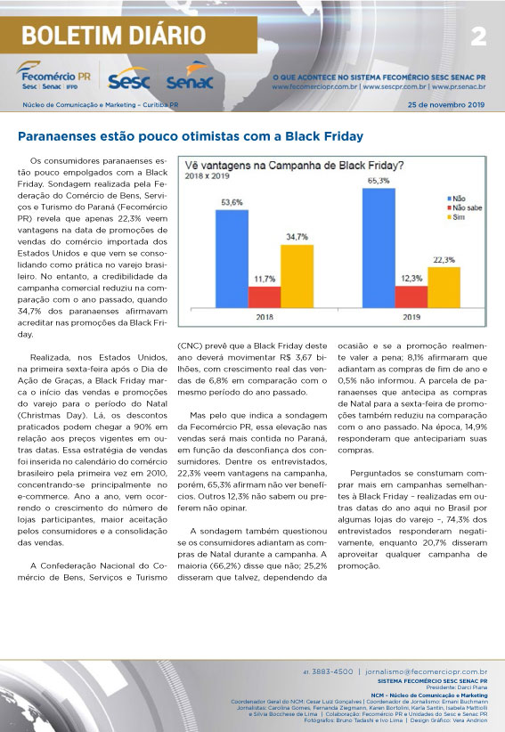 Boletim Diário | Fecomércio