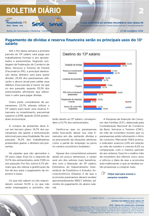 Boletim Diário | Fecomércio