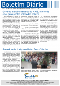 Boletim Diário | Fecomércio