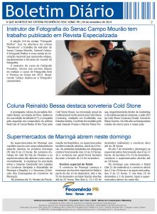 Boletim Diário | Fecomércio