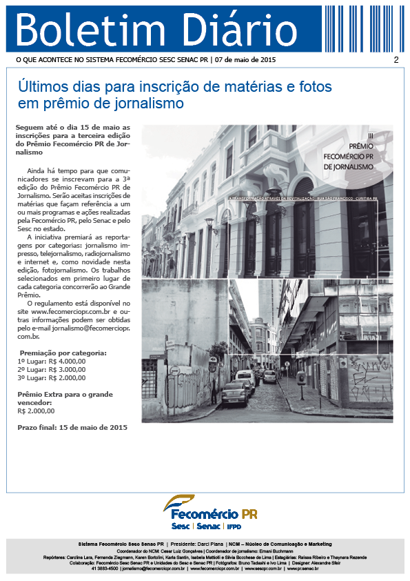 Boletim Diário | Fecomércio