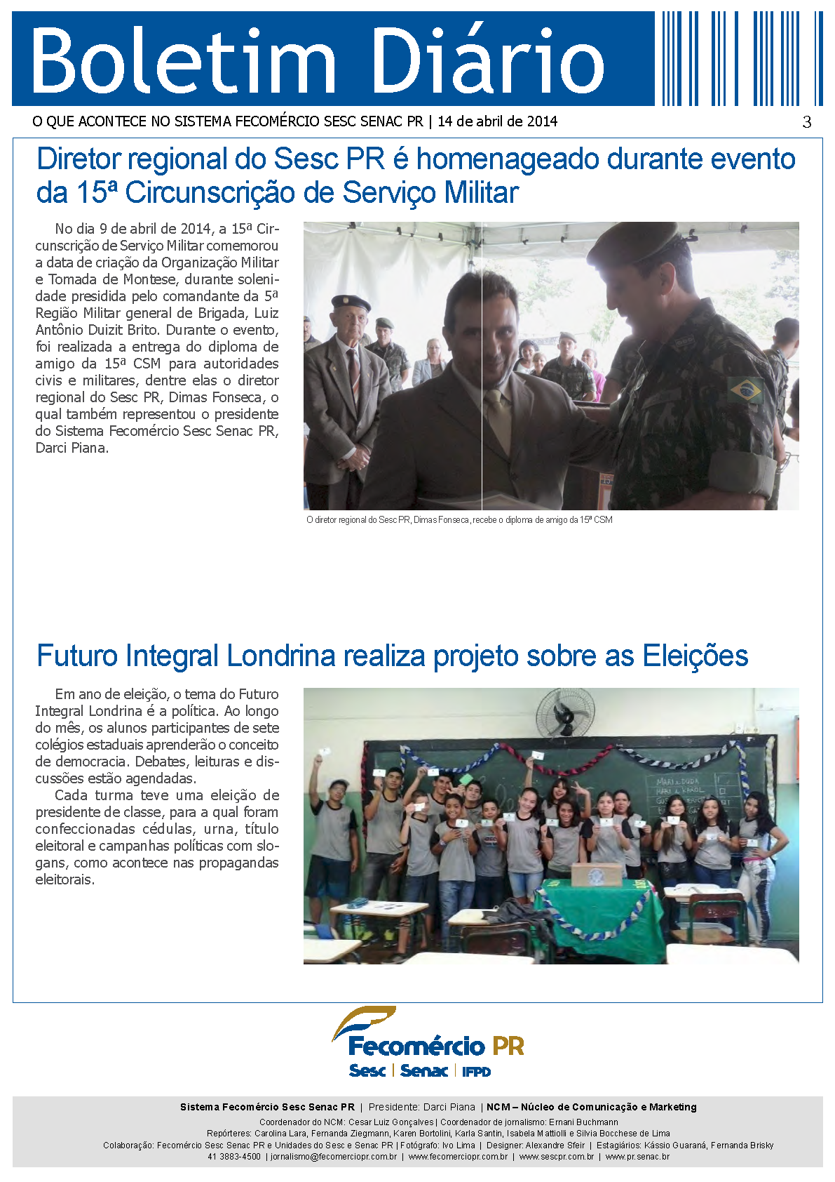 Boletim Diário | Fecomércio