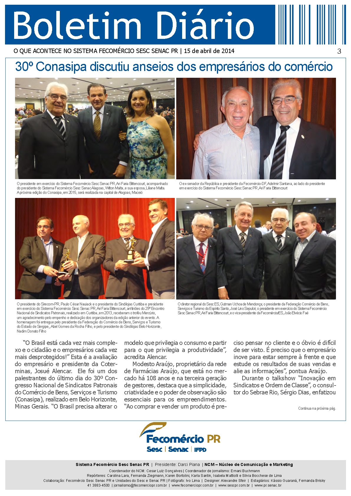Boletim Diário | Fecomércio