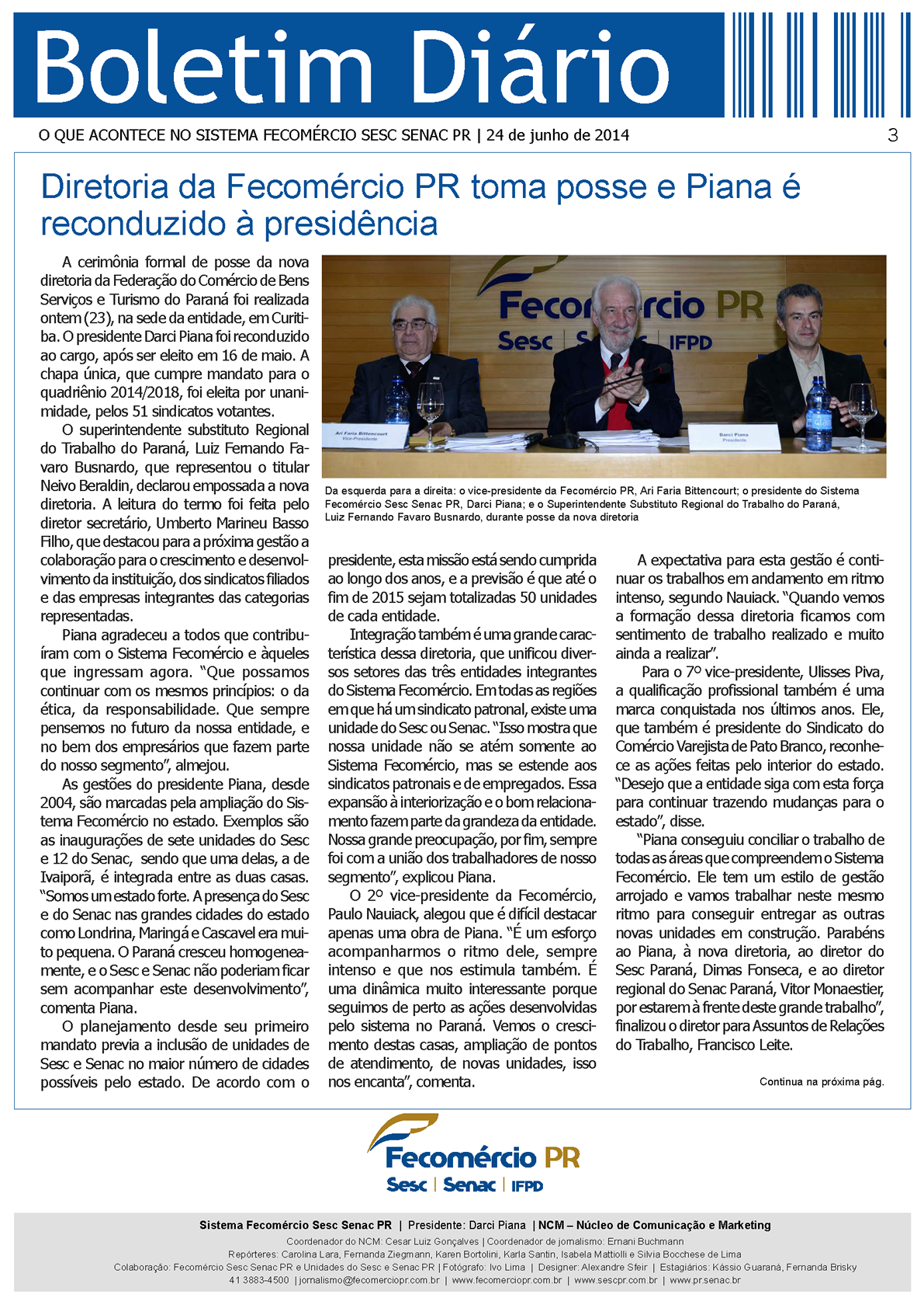 Boletim Diário | Fecomércio