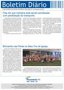 Boletim Diário | Fecomércio