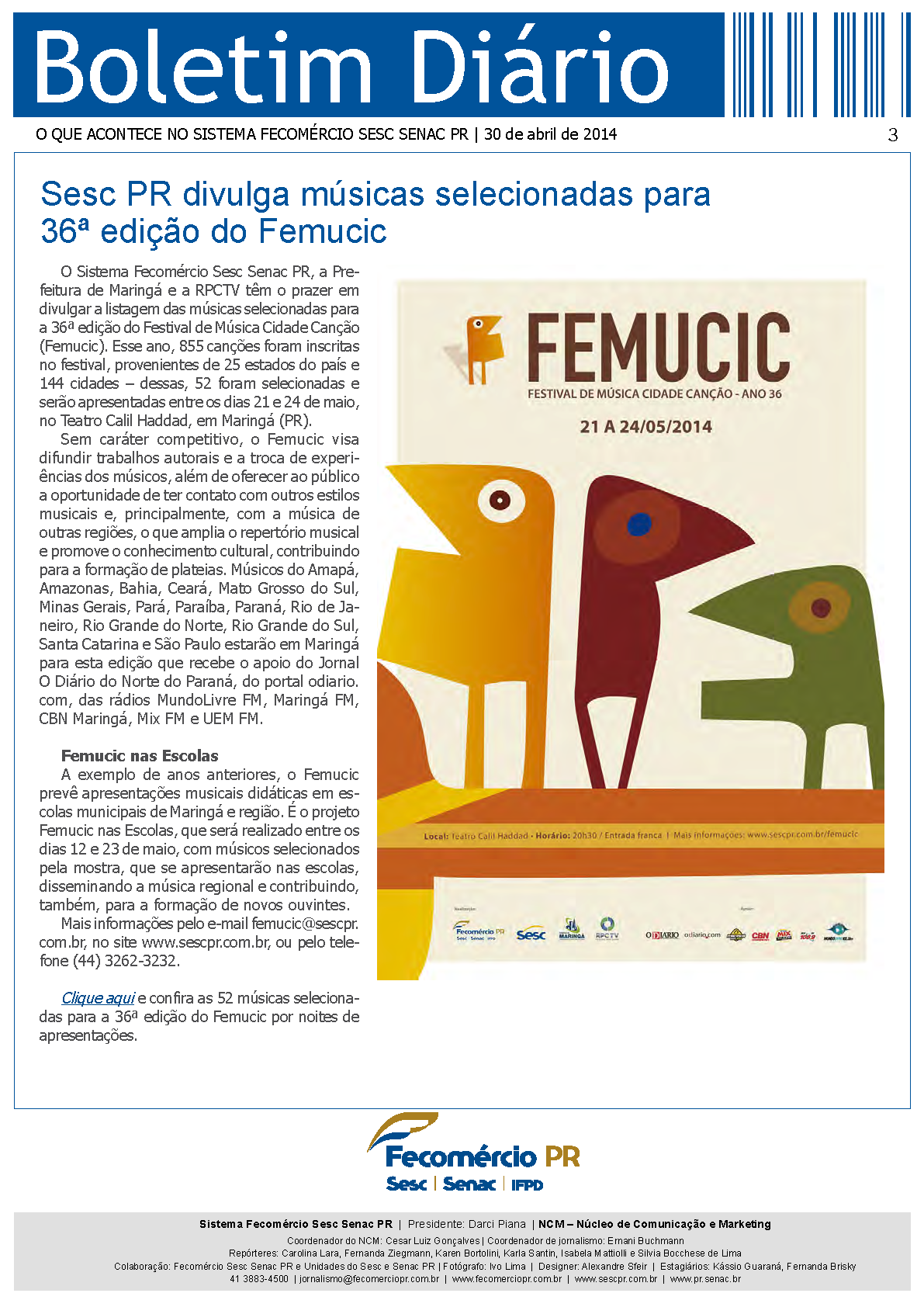 Boletim Diário | Fecomércio
