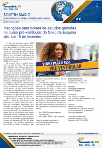 Boletim Diário | Fecomércio