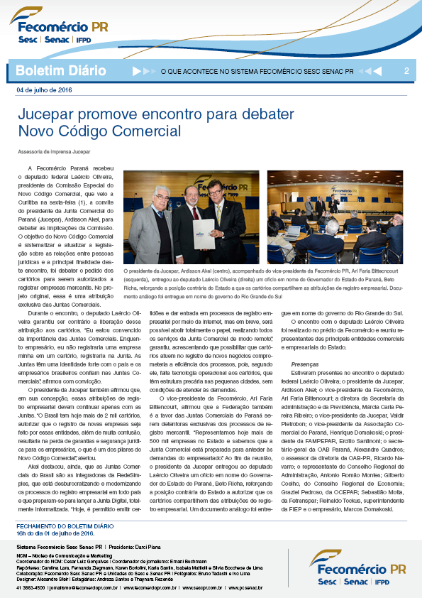 Boletim Diário | Fecomércio