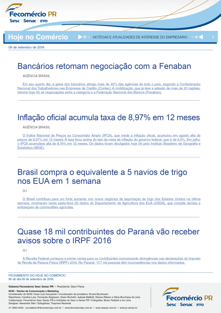 Boletim Diário | Fecomércio