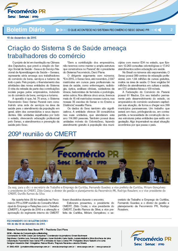 Boletim Diário | Fecomércio
