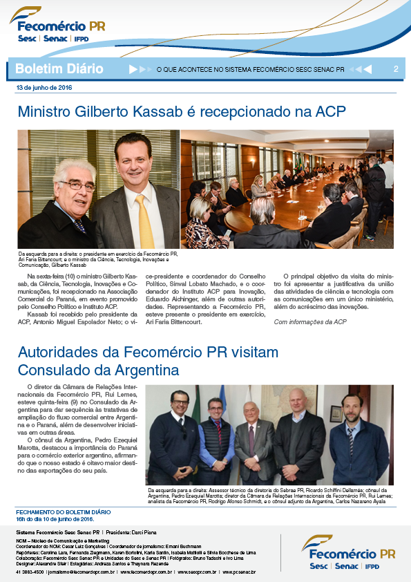 Boletim Diário | Fecomércio