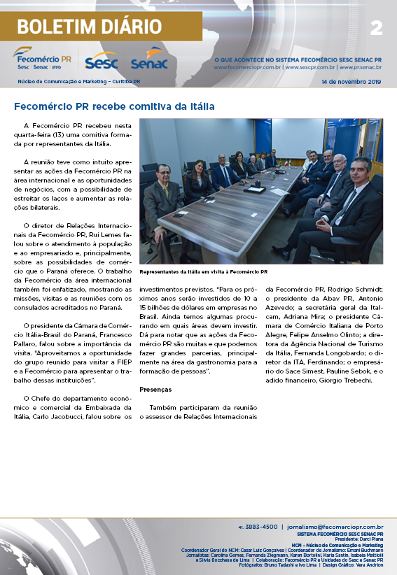 Boletim Diário | Fecomércio