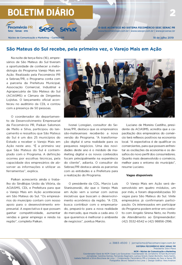 Boletim Diário | Fecomércio