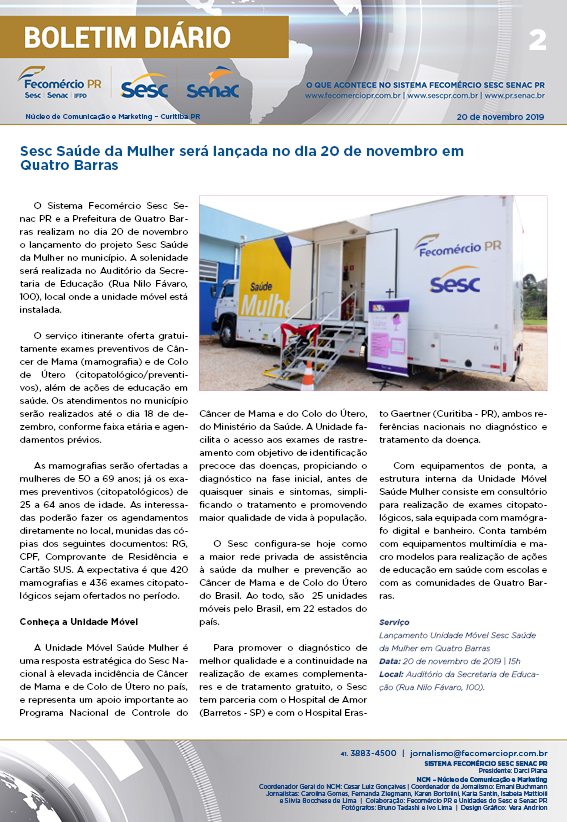 Boletim Diário | Fecomércio