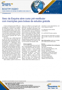 Boletim Diário | Fecomércio