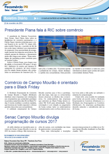 Boletim Diário | Fecomércio