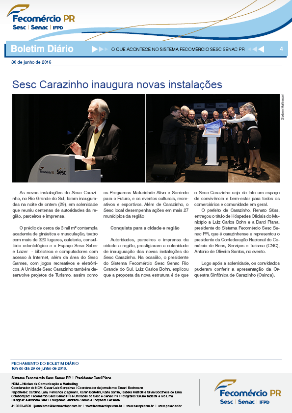 Boletim Diário | Fecomércio