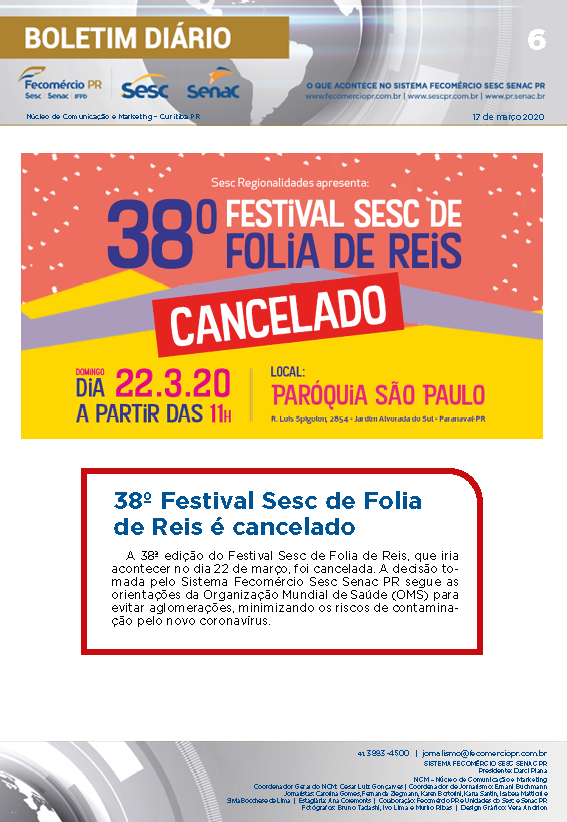 Boletim Diário | Fecomércio
