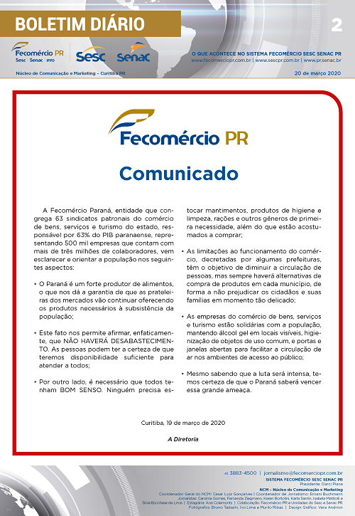 Boletim Diário | Fecomércio
