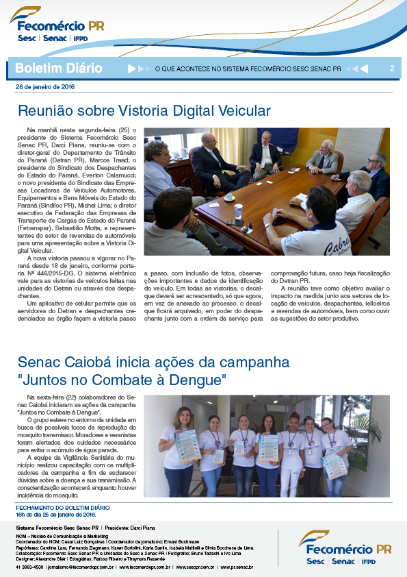 Boletim Diário | Fecomércio