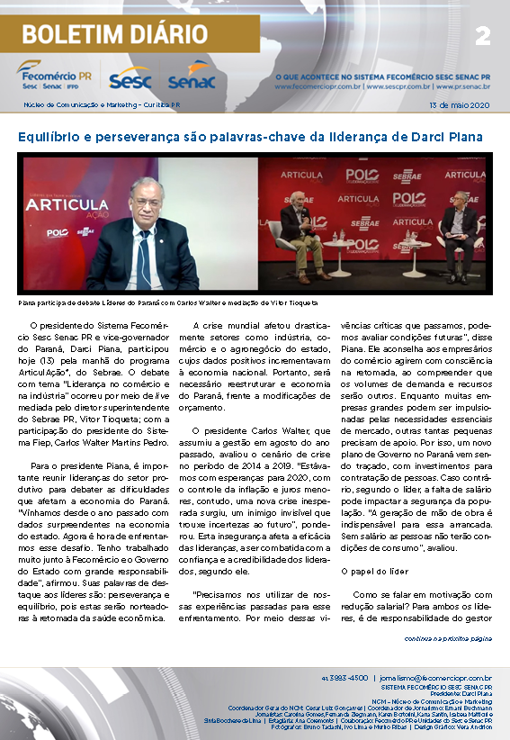 Boletim Diário | Fecomércio