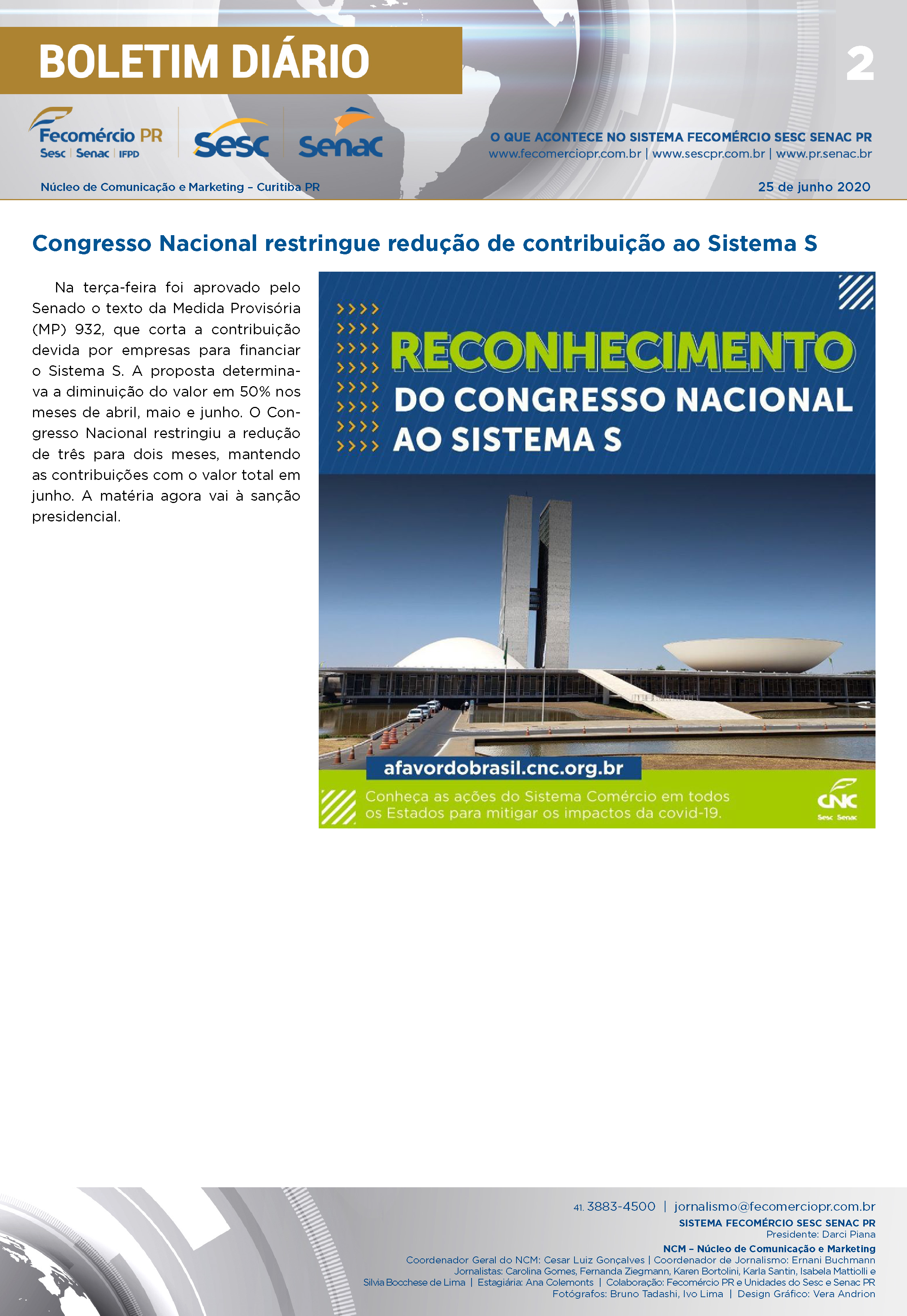 Boletim Diário | Fecomércio