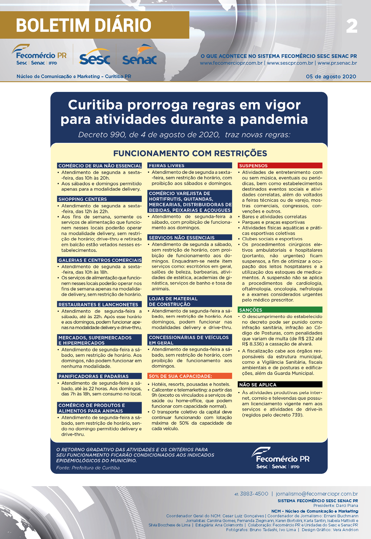 Boletim Diário | Fecomércio