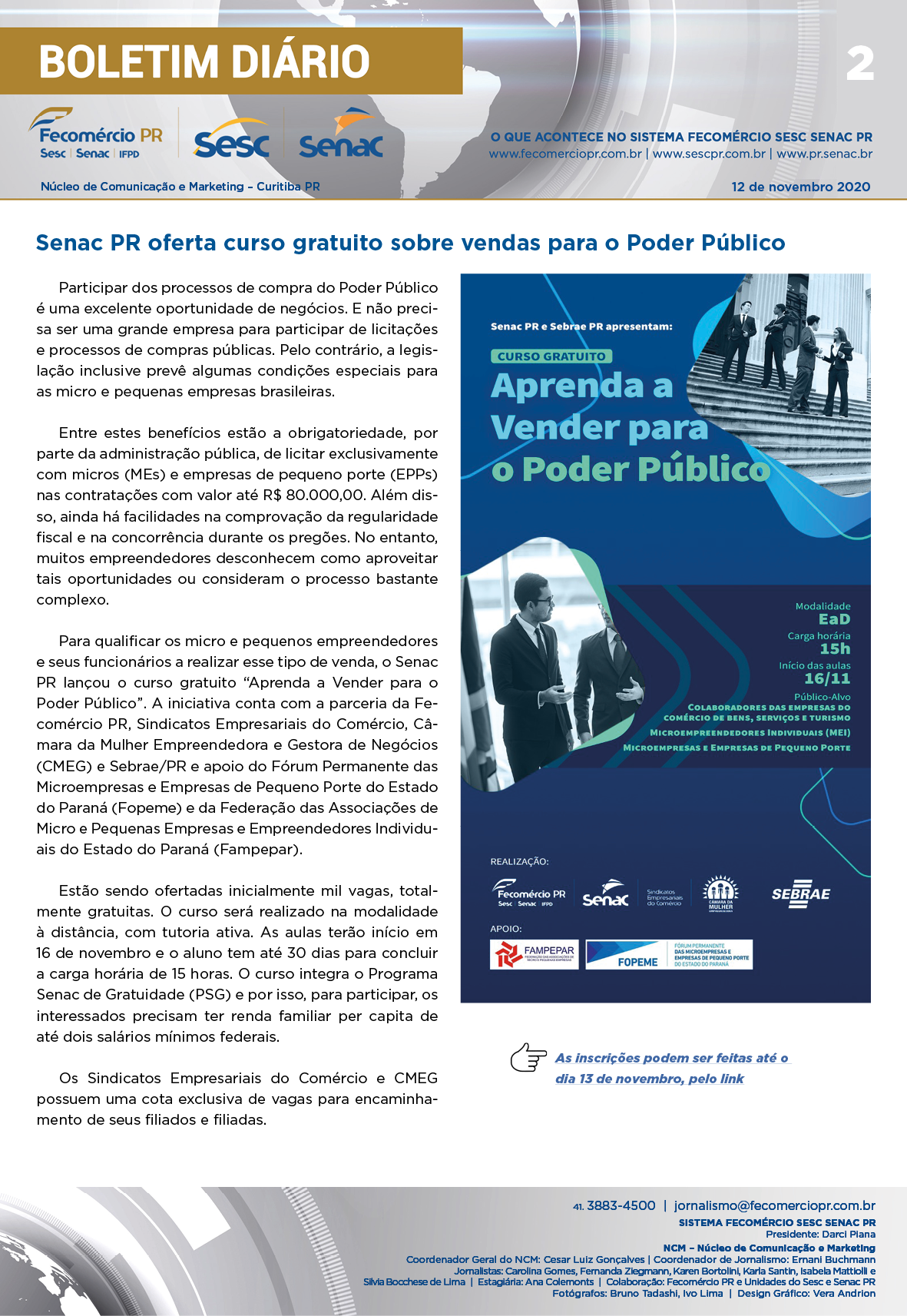 Boletim Diário | Fecomércio