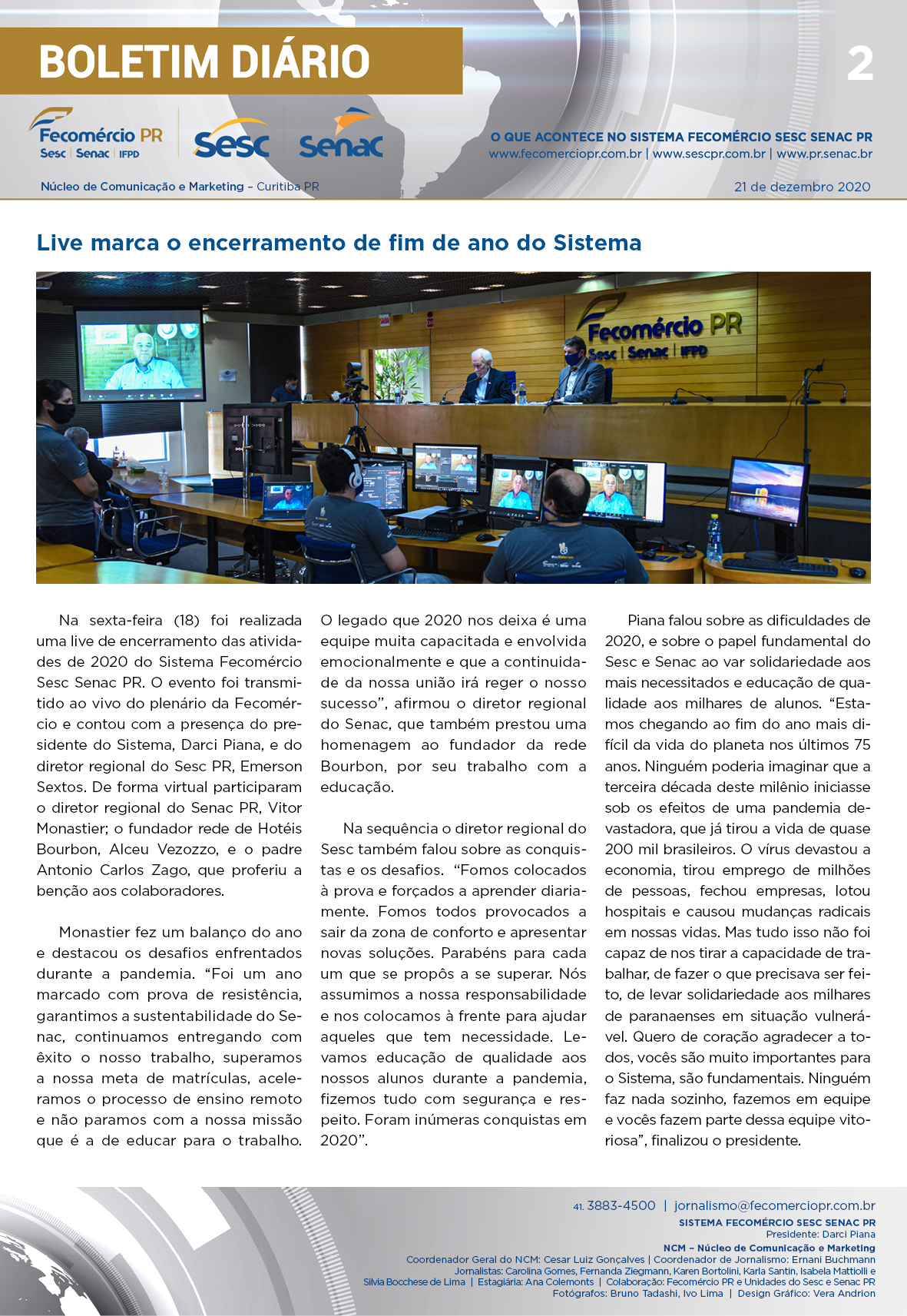 Boletim Diário | Fecomércio