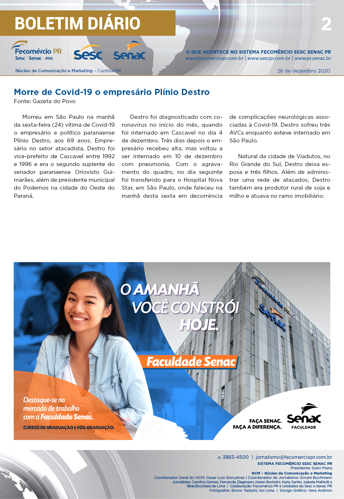 Boletim Diário | Fecomércio