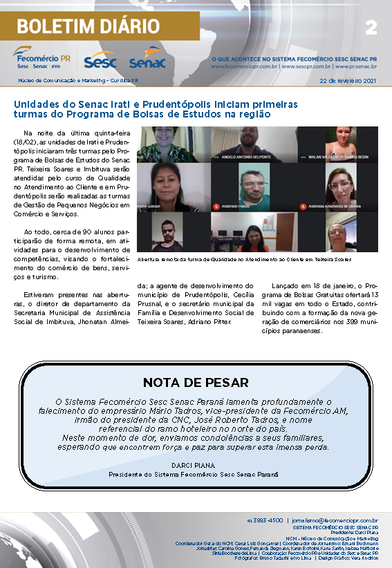 Boletim Diário | Fecomércio