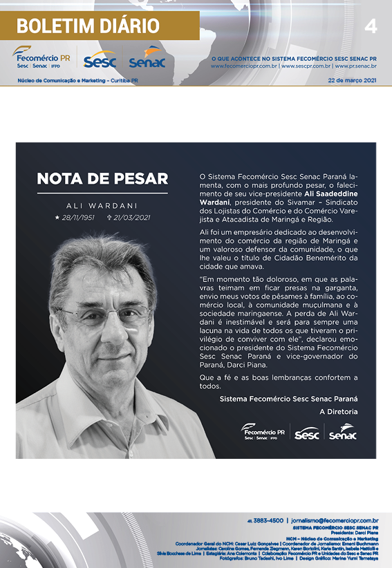 Boletim Diário | Fecomércio