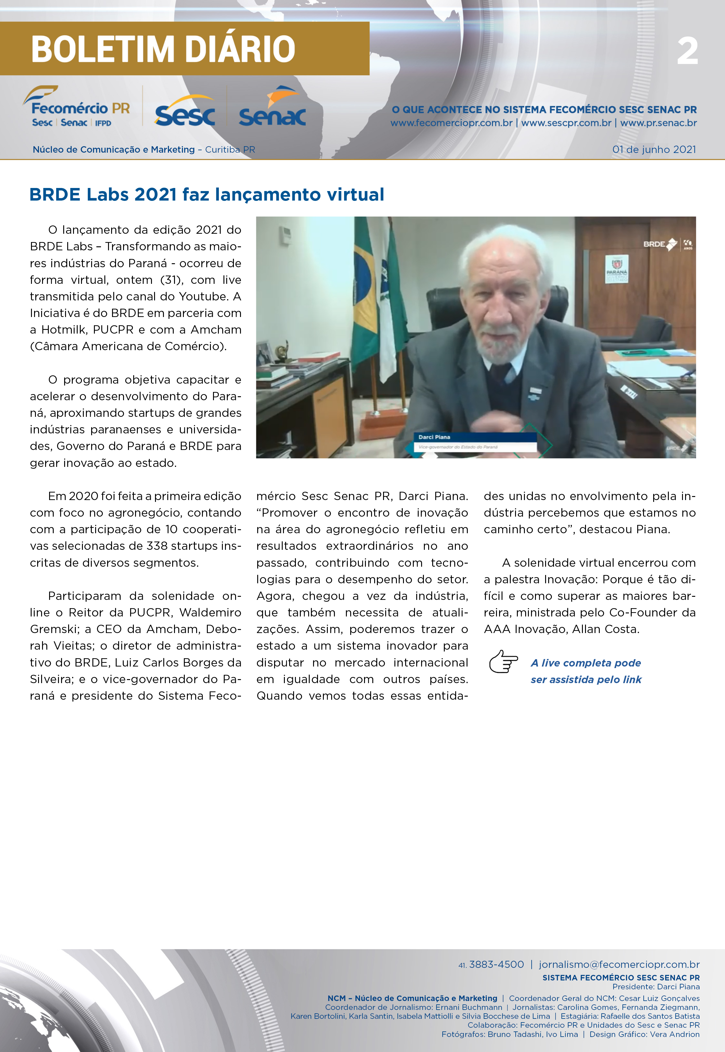 Boletim Diário | Fecomércio