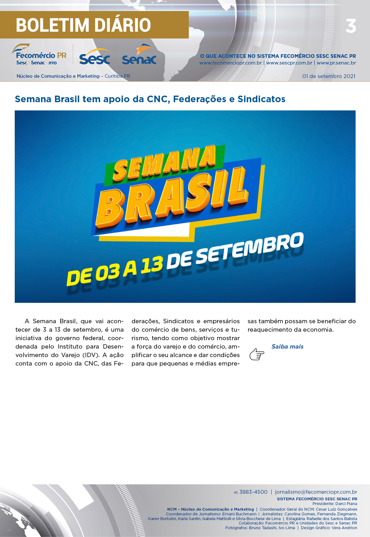 Boletim Diário | Fecomércio