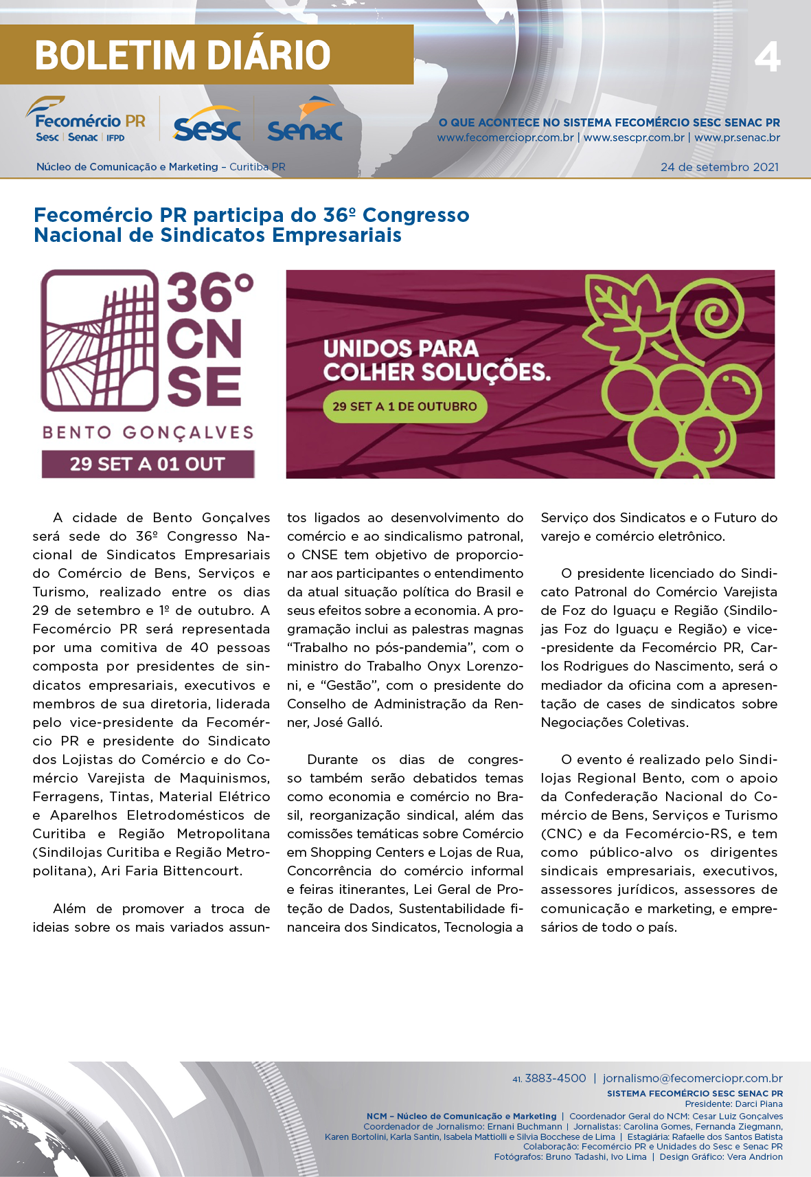 Boletim Diário | Fecomércio