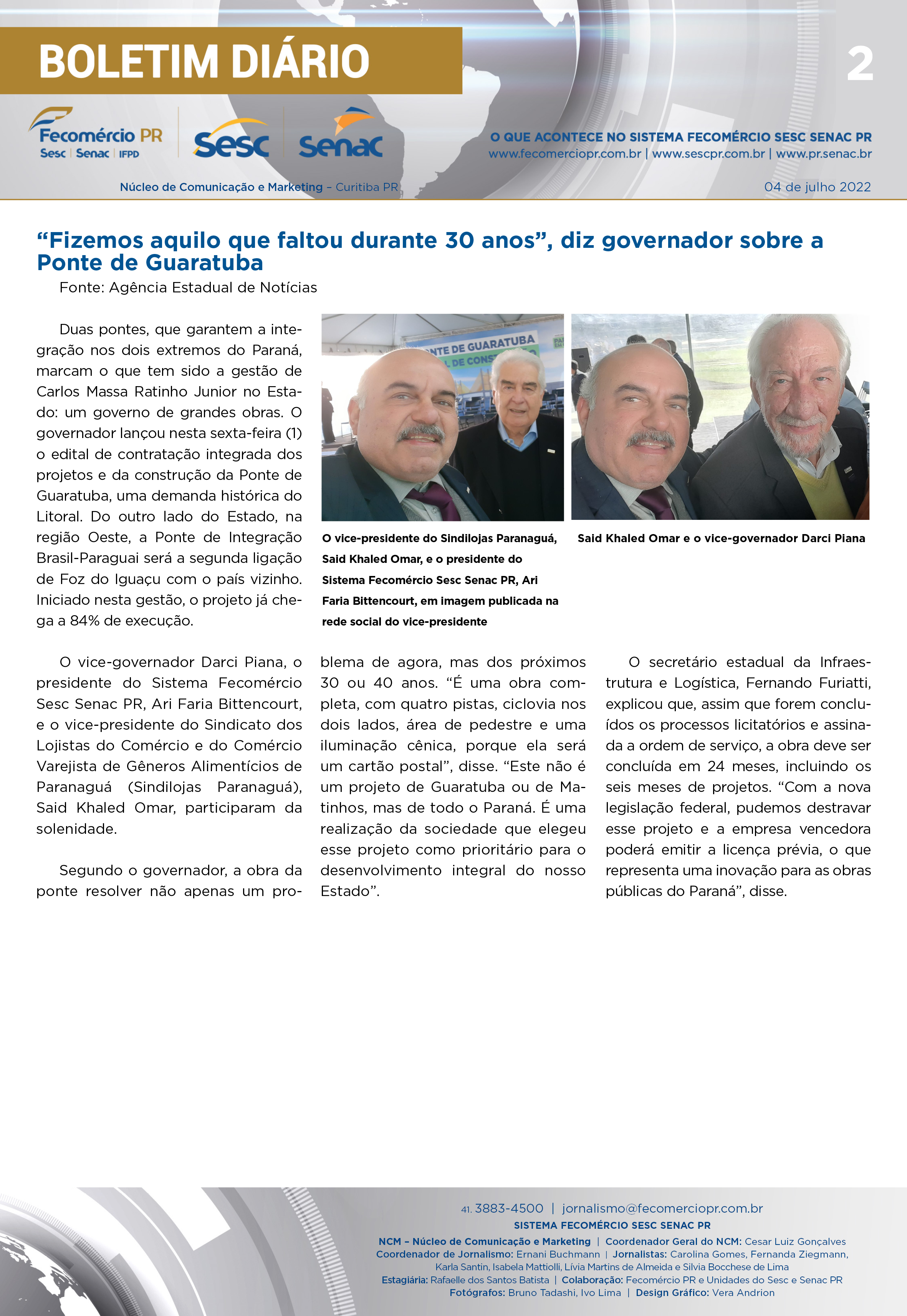 Boletim Diário | Fecomércio