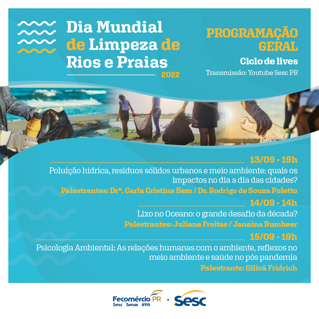 Sesc PR realiza programação ao Dia Mundial de Limpeza de Rios e Praias -  Jornal do Oeste