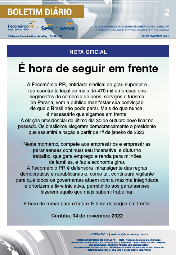 Boletim Diário | Fecomércio