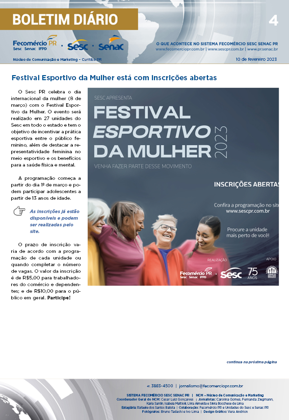 Boletim Diário | Fecomércio