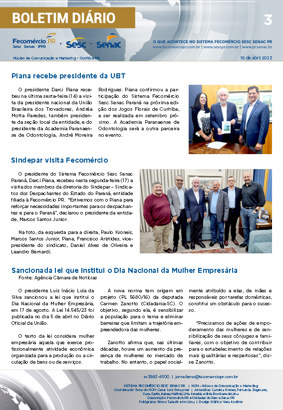 Boletim Diário | Fecomércio