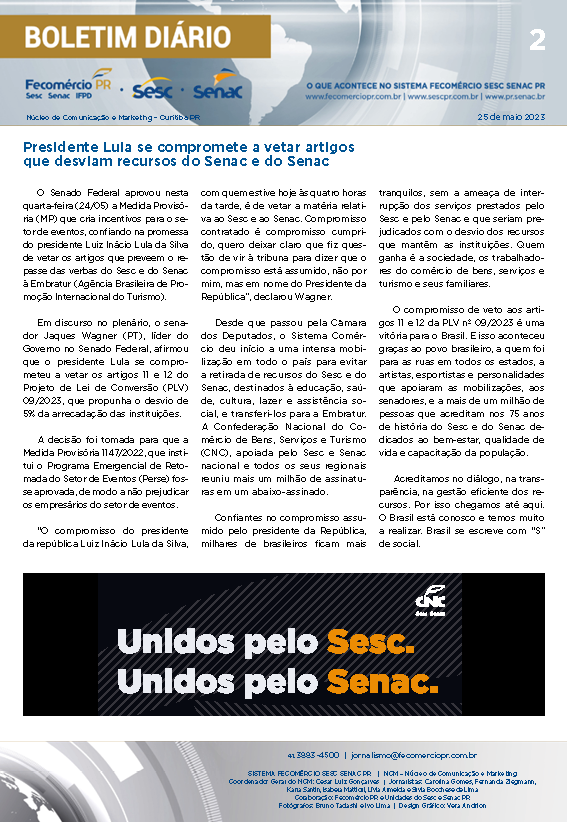Boletim Diário | Fecomércio