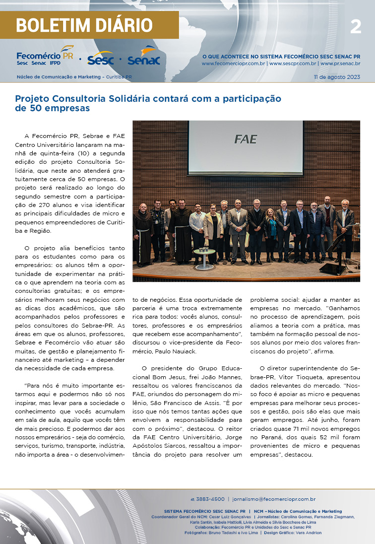 Boletim Diário | Fecomércio