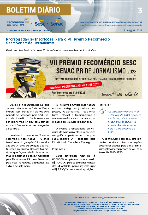 Boletim Diário | Fecomércio