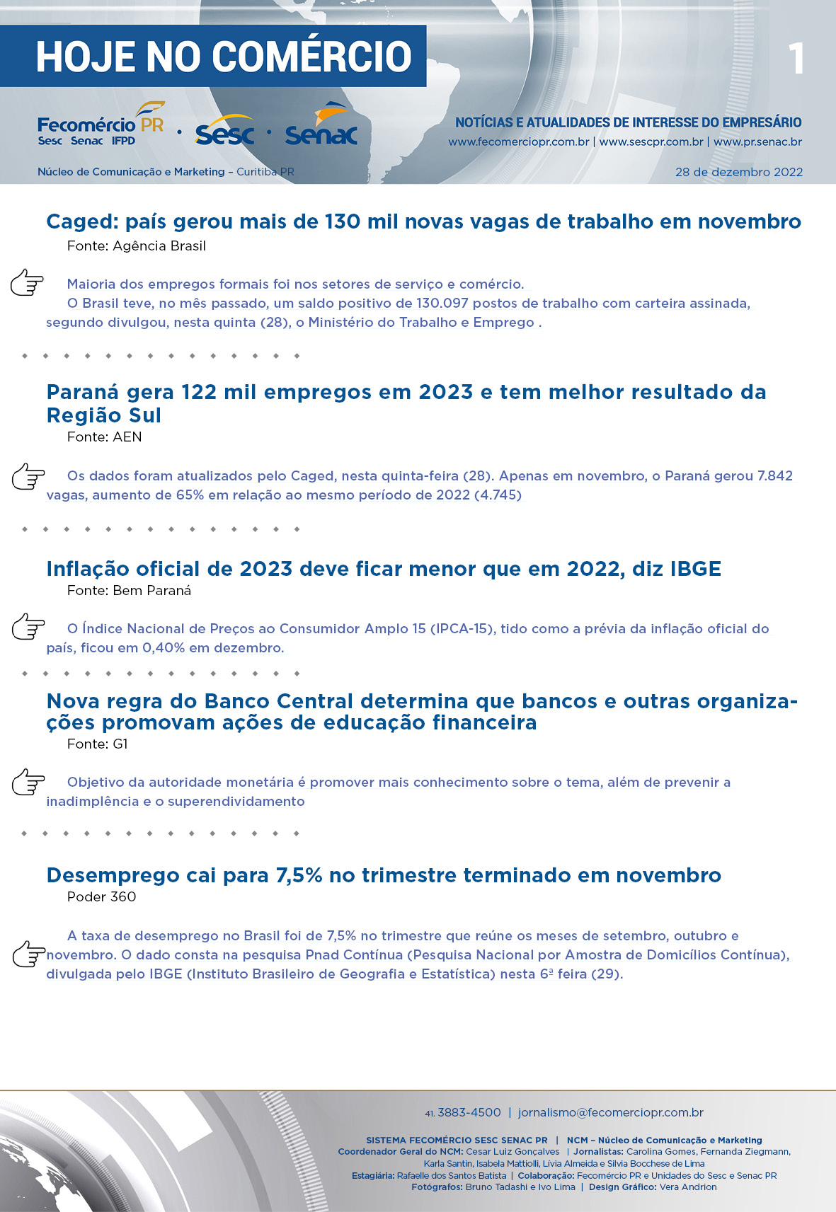 Boletim Diário | Fecomércio