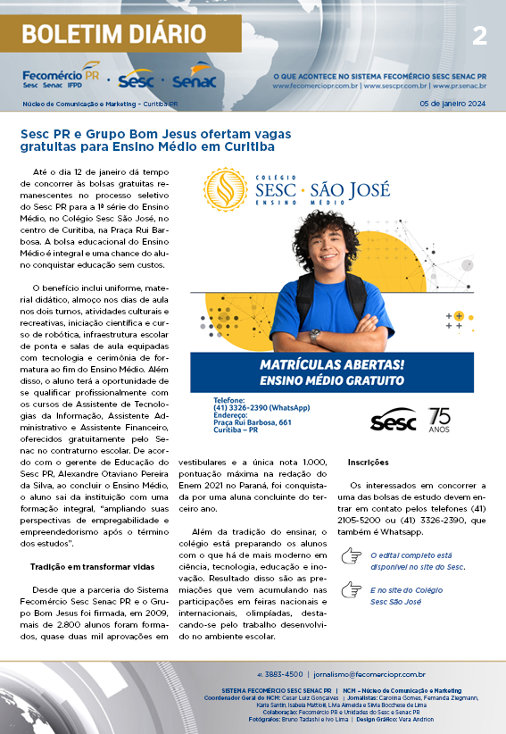 Boletim Diário | Fecomércio