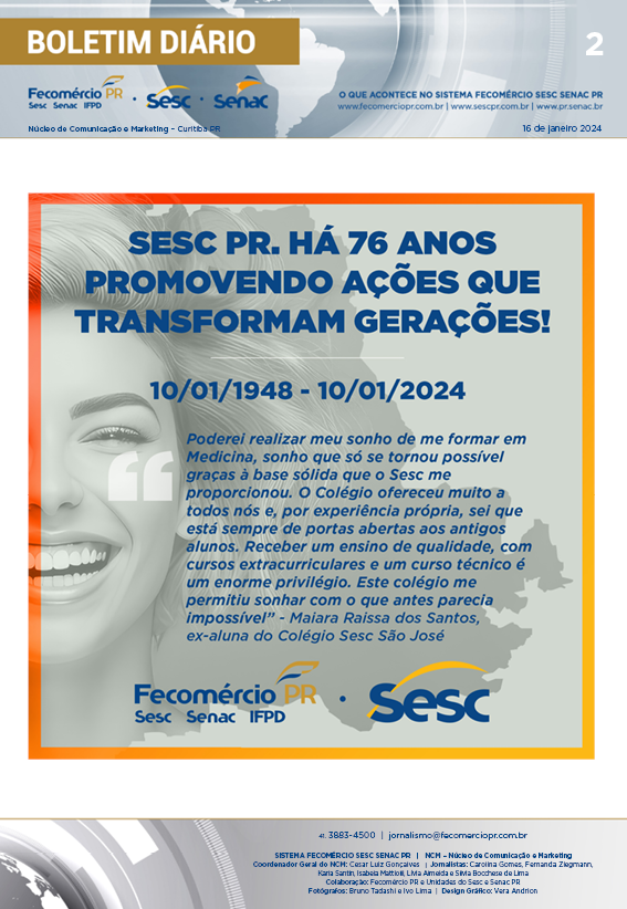 Boletim Diário | Fecomércio