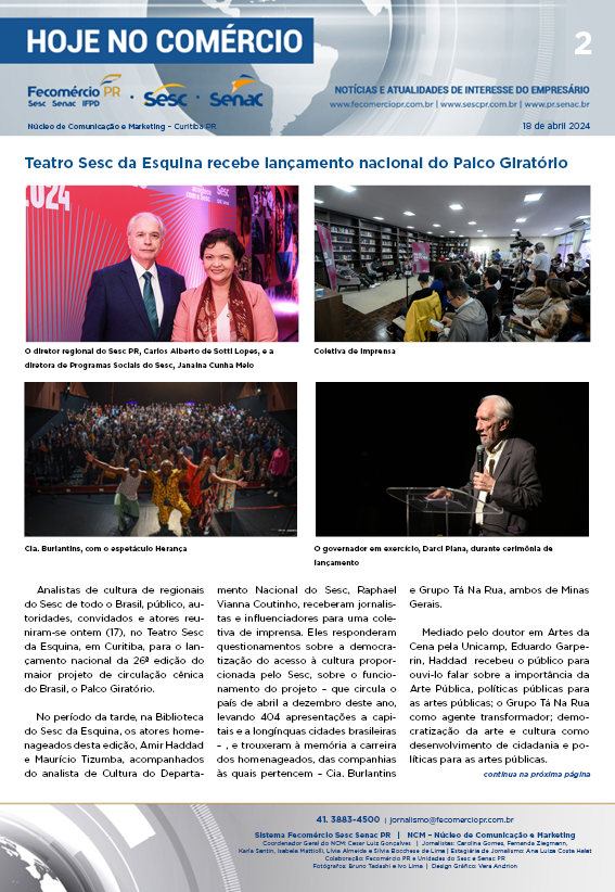 Boletim Diário – 18/04/2024 - 18/04/2024 | Fecomércio
