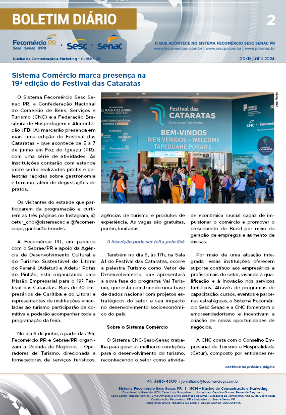 Boletim Diário | Fecomércio