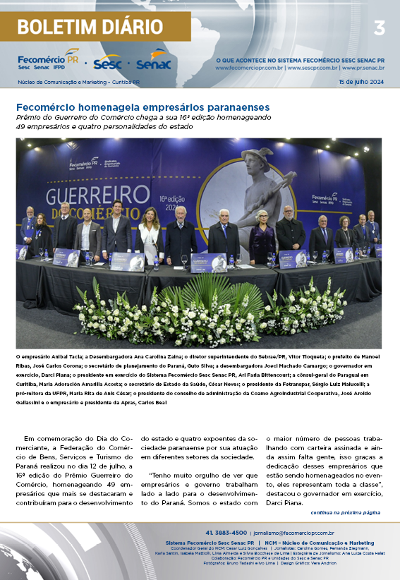 Boletim Diário | Fecomércio